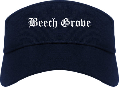Beech Grove Indiana IN Old English Mens Visor Cap Hat Navy Blue