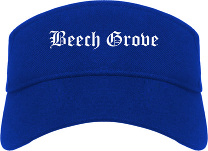 Beech Grove Indiana IN Old English Mens Visor Cap Hat Royal Blue