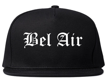 Bel Air Maryland MD Old English Mens Snapback Hat Black