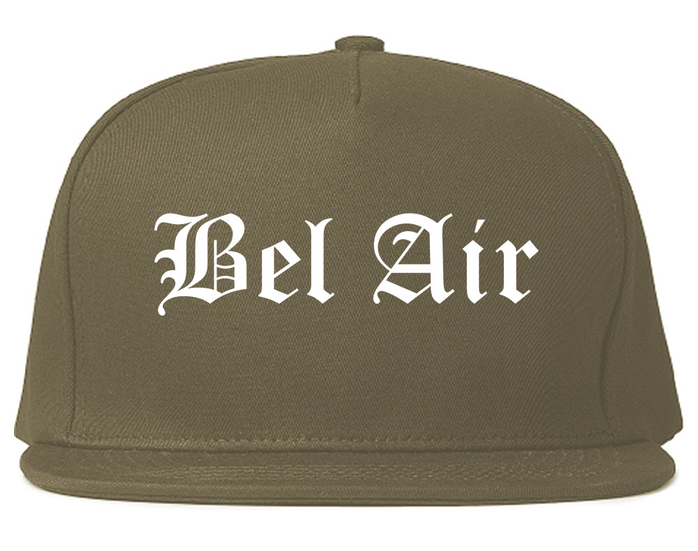 Bel Air Maryland MD Old English Mens Snapback Hat Grey