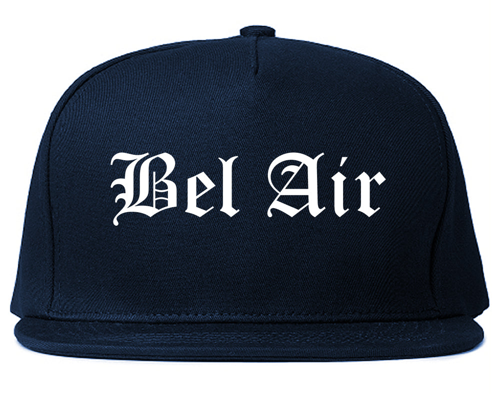 Bel Air Maryland MD Old English Mens Snapback Hat Navy Blue