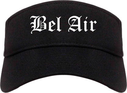 Bel Air Maryland MD Old English Mens Visor Cap Hat Black