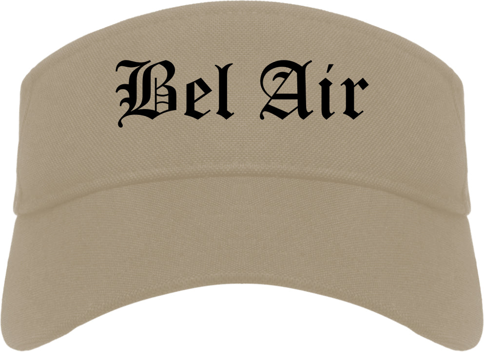Bel Air Maryland MD Old English Mens Visor Cap Hat Khaki