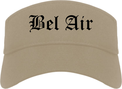 Bel Air Maryland MD Old English Mens Visor Cap Hat Khaki