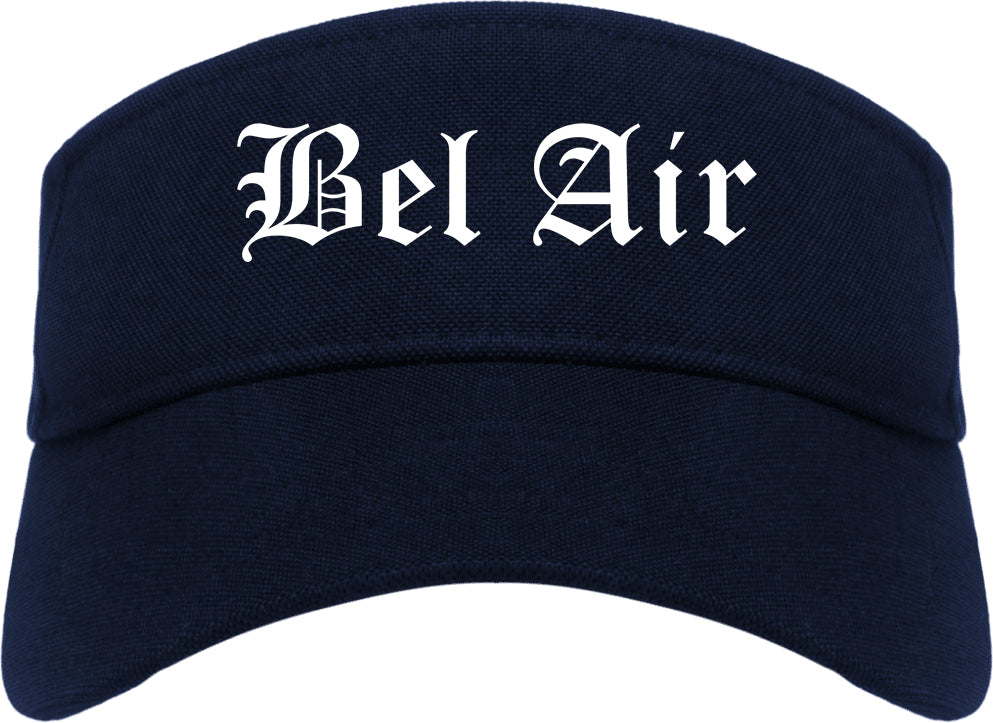 Bel Air Maryland MD Old English Mens Visor Cap Hat Navy Blue