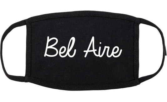 Bel Aire Kansas KS Script Cotton Face Mask Black