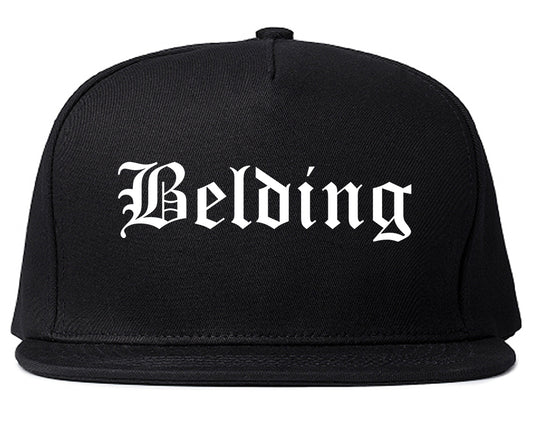 Belding Michigan MI Old English Mens Snapback Hat Black