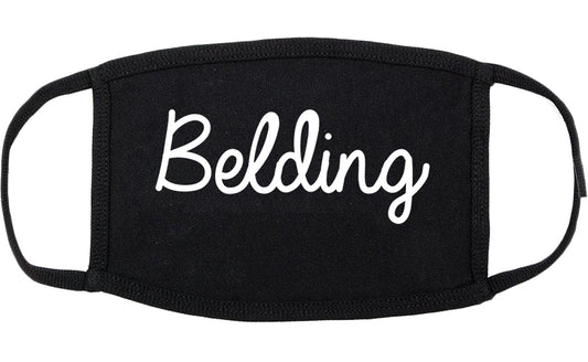 Belding Michigan MI Script Cotton Face Mask Black