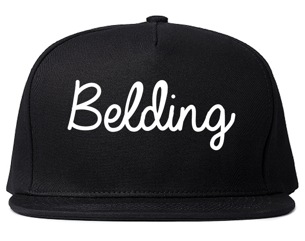 Belding Michigan MI Script Mens Snapback Hat Black