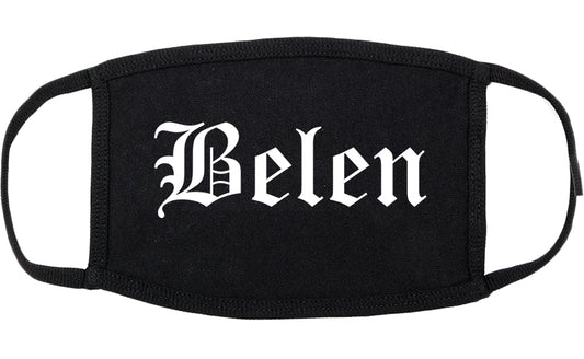 Belen New Mexico NM Old English Cotton Face Mask Black