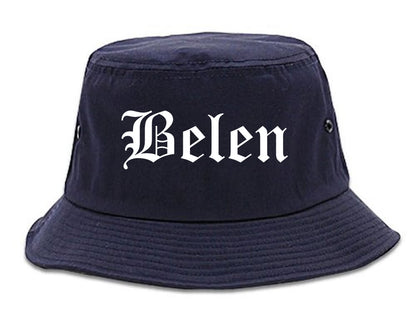 Belen New Mexico NM Old English Mens Bucket Hat Navy Blue