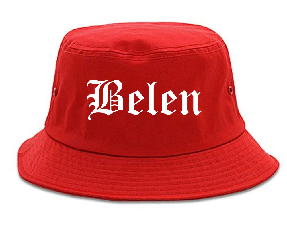 Belen New Mexico NM Old English Mens Bucket Hat Red