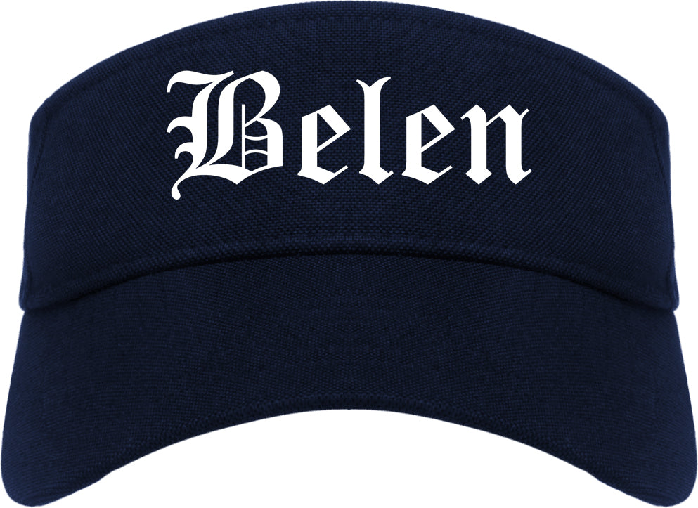Belen New Mexico NM Old English Mens Visor Cap Hat Navy Blue