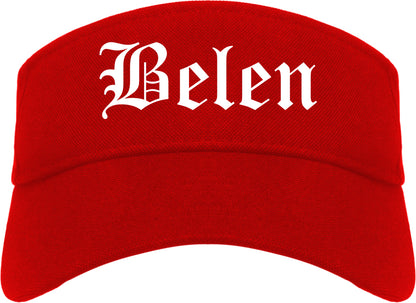 Belen New Mexico NM Old English Mens Visor Cap Hat Red