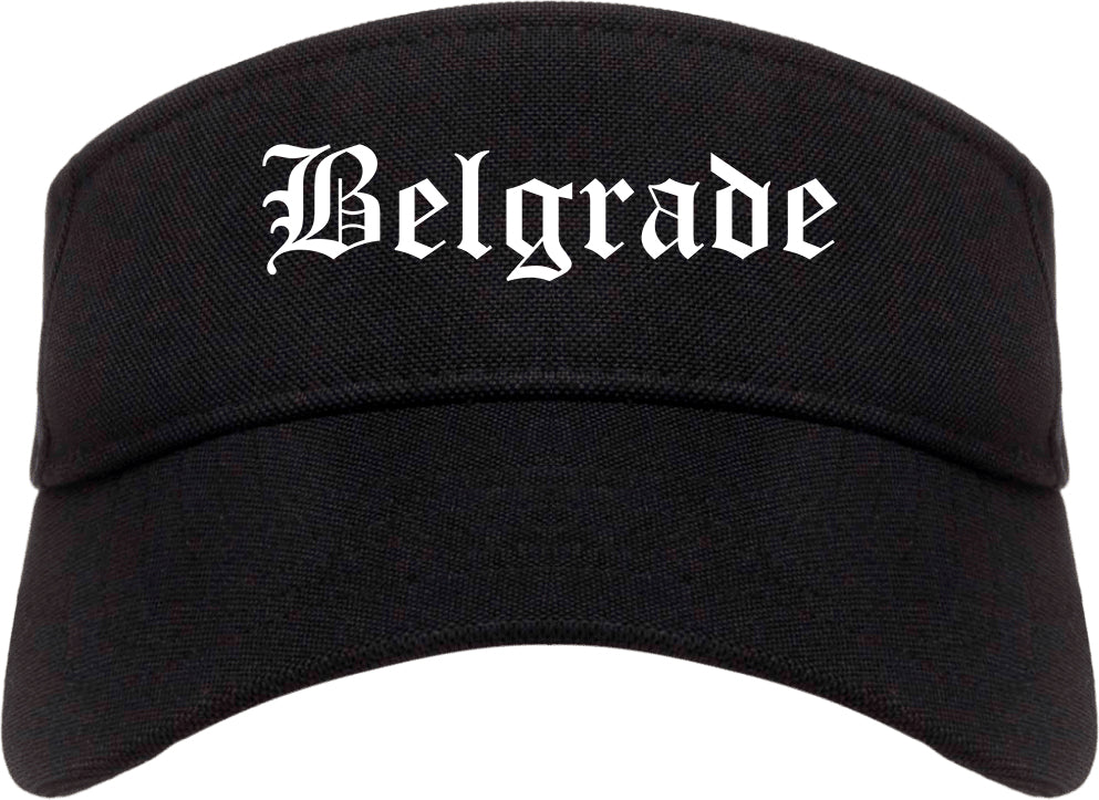 Belgrade Montana MT Old English Mens Visor Cap Hat Black