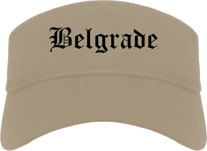 Belgrade Montana MT Old English Mens Visor Cap Hat Khaki