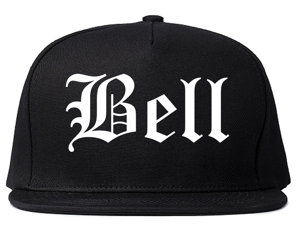 Bell California CA Old English Mens Snapback Hat Black