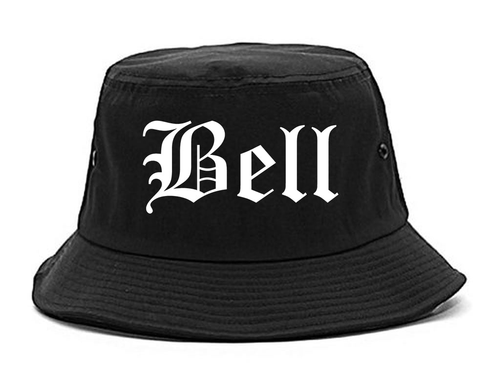 Bell California CA Old English Mens Bucket Hat Black