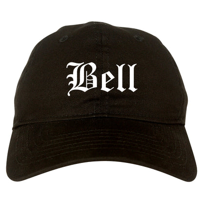 Bell California CA Old English Mens Dad Hat Baseball Cap Black