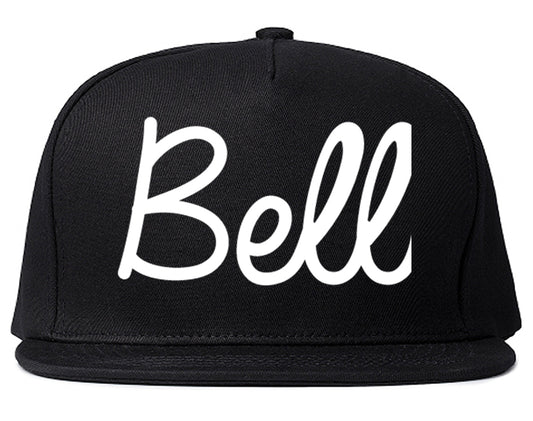 Bell California CA Script Mens Snapback Hat Black
