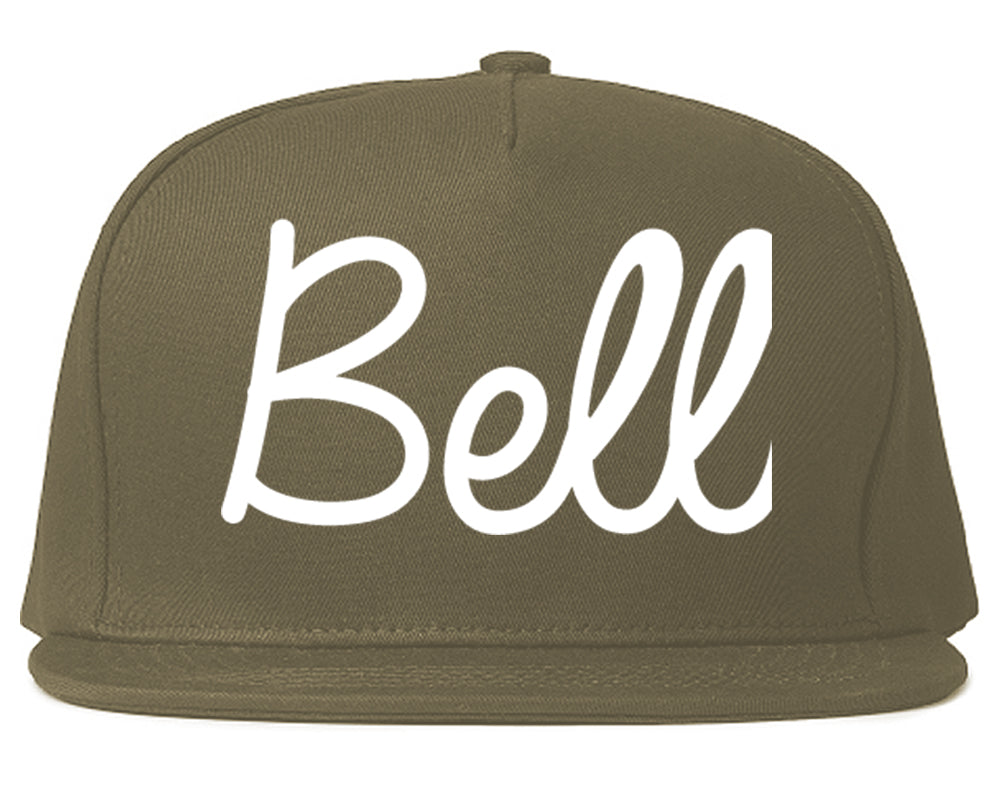 Bell California CA Script Mens Snapback Hat Grey
