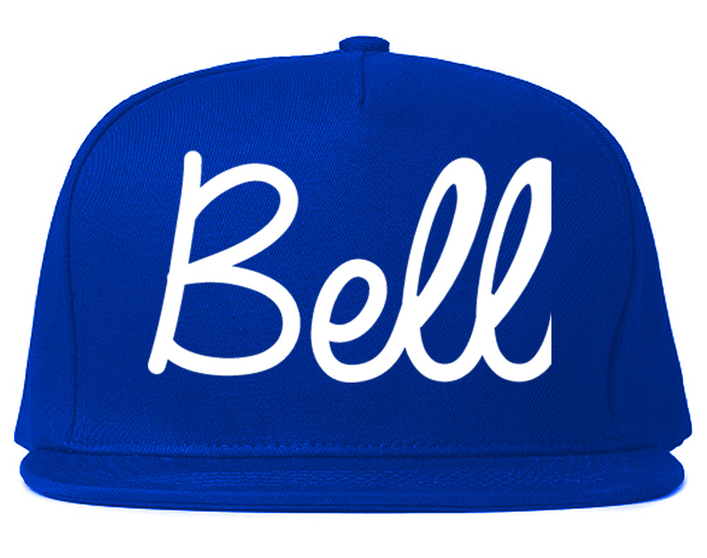 Bell California CA Script Mens Snapback Hat Royal Blue
