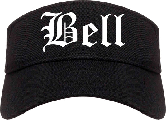 Bell California CA Old English Mens Visor Cap Hat Black