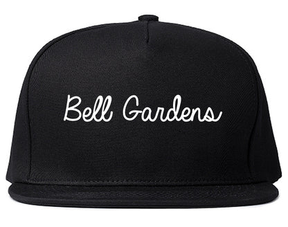 Bell Gardens California CA Script Mens Snapback Hat Black