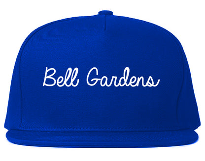 Bell Gardens California CA Script Mens Snapback Hat Royal Blue