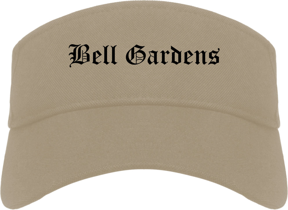 Bell Gardens California CA Old English Mens Visor Cap Hat Khaki