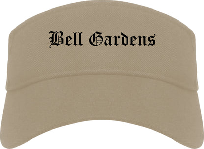 Bell Gardens California CA Old English Mens Visor Cap Hat Khaki