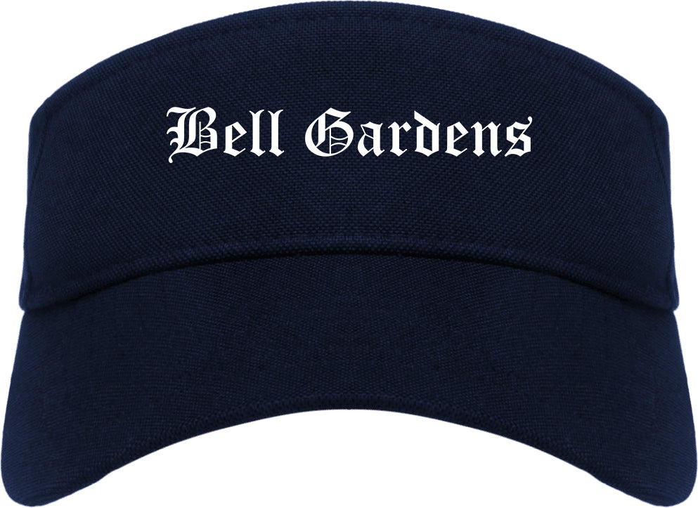 Bell Gardens California CA Old English Mens Visor Cap Hat Navy Blue