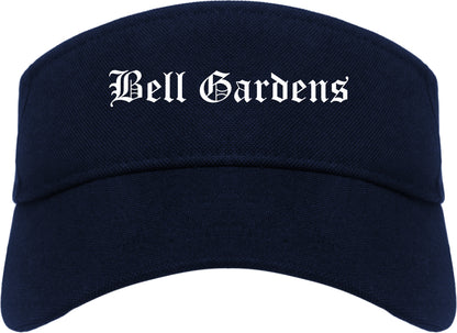 Bell Gardens California CA Old English Mens Visor Cap Hat Navy Blue