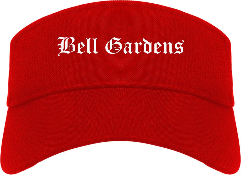 Bell Gardens California CA Old English Mens Visor Cap Hat Red