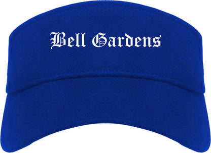 Bell Gardens California CA Old English Mens Visor Cap Hat Royal Blue