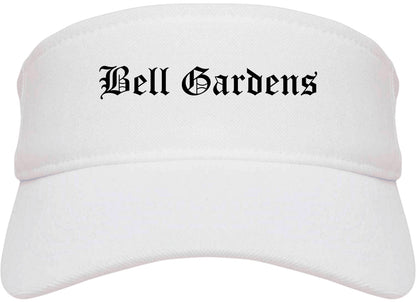 Bell Gardens California CA Old English Mens Visor Cap Hat White