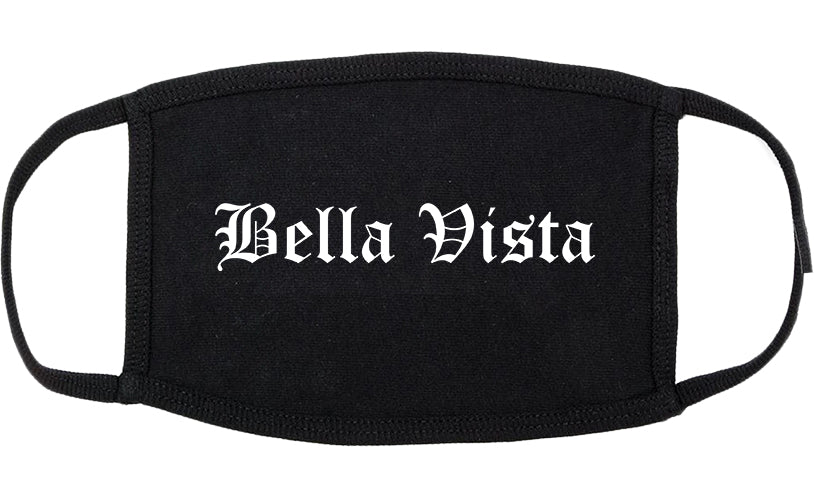 Bella Vista Arkansas AR Old English Cotton Face Mask Black