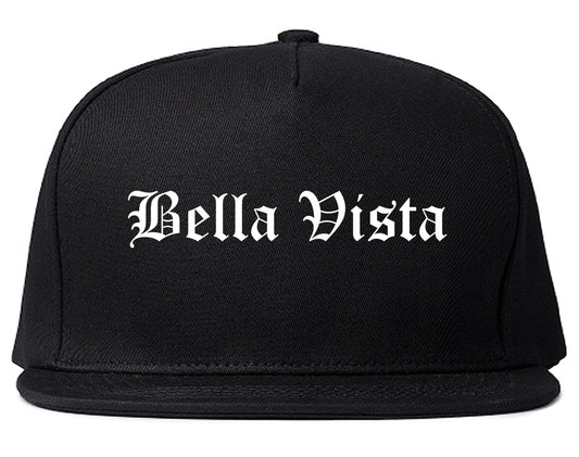 Bella Vista Arkansas AR Old English Mens Snapback Hat Black