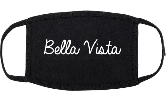 Bella Vista Arkansas AR Script Cotton Face Mask Black