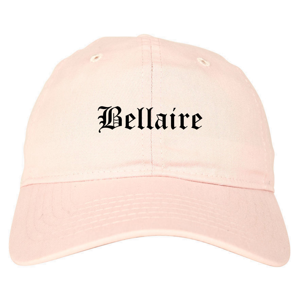 Bellaire Ohio OH Old English Mens Dad Hat Baseball Cap Pink