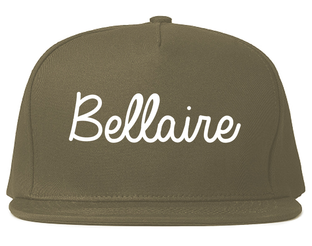 Bellaire Ohio OH Script Mens Snapback Hat Grey