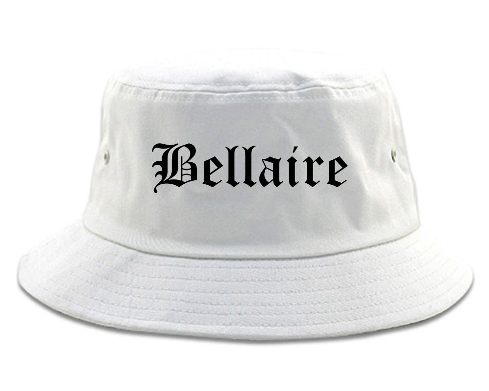 Bellaire Ohio OH Old English Mens Bucket Hat White