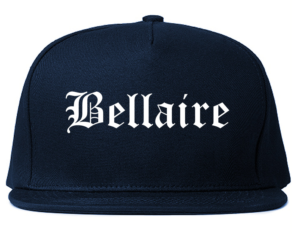 Bellaire Texas TX Old English Mens Snapback Hat Navy Blue