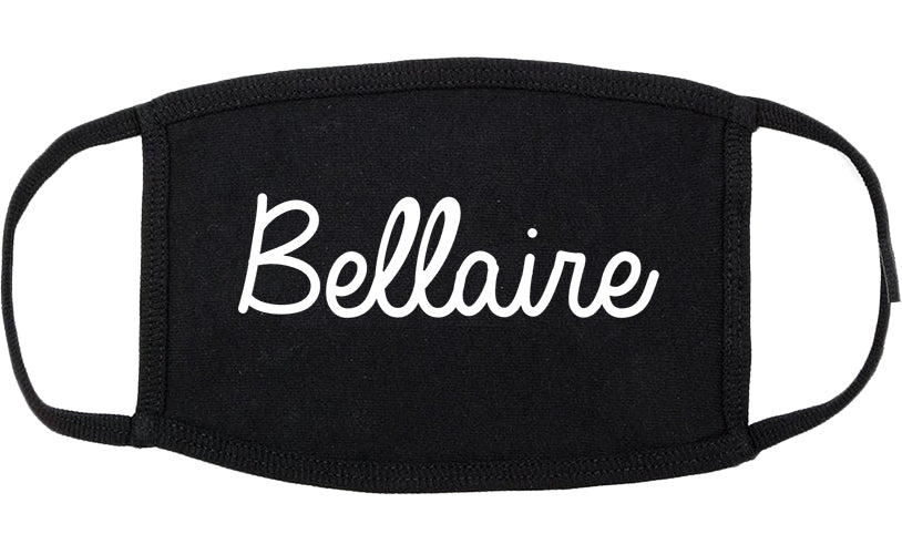 Bellaire Texas TX Script Cotton Face Mask Black