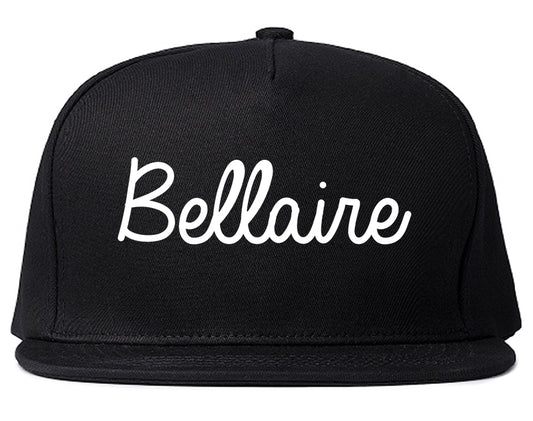 Bellaire Texas TX Script Mens Snapback Hat Black