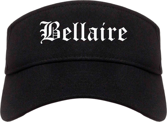 Bellaire Texas TX Old English Mens Visor Cap Hat Black