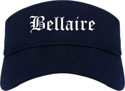 Bellaire Texas TX Old English Mens Visor Cap Hat Navy Blue