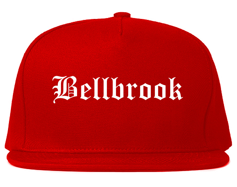 Bellbrook Ohio OH Old English Mens Snapback Hat Red
