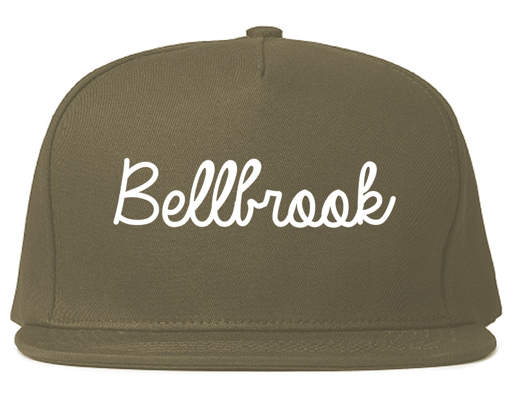 Bellbrook Ohio OH Script Mens Snapback Hat Grey