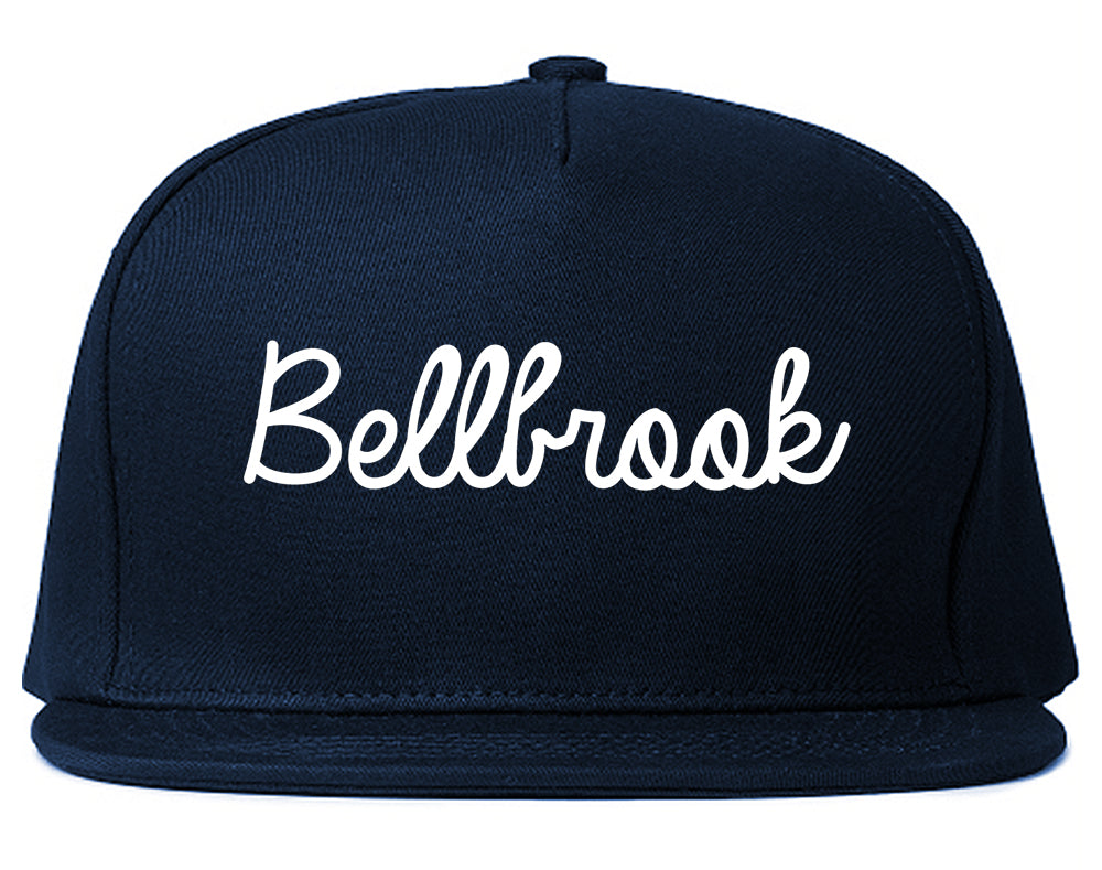 Bellbrook Ohio OH Script Mens Snapback Hat Navy Blue